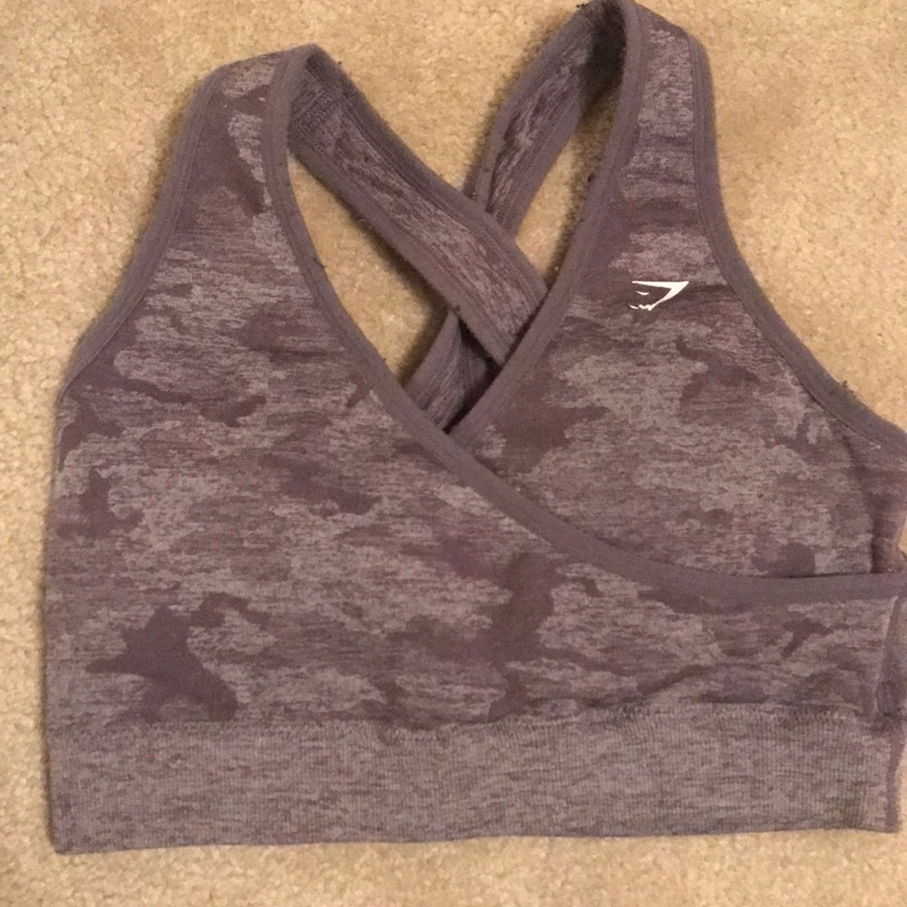 Purple Camo Gymshark Sports Bra